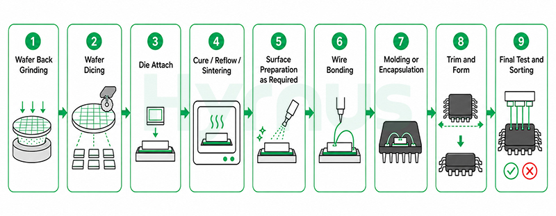 conventional semiconductor packaging process